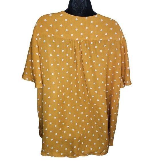 Honey Punch polka-dot blouson wrap top shirt size 3x - Picture 2 of 6